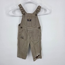 OshKosh B'Gosh Overalls Boys Toddler 18 Months Tan Brown Moose Snaps