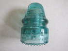 Vintage Green Glass Insulators H.G. CO. and W. BROOKFIELD Pair Lot of 2 Antique — photo 3
