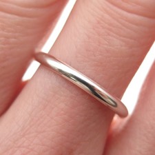 925 Sterling Silver Vintage Classic Wedding Band Ring Size 7