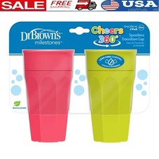 Leak-Free 360 Spoutless Sippy Cup Babies  Toddlers Easy Grip Training Cup New