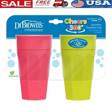 Leak-Free 360 Spoutless Sippy Cup Babies & Toddlers Easy Grip Training Cup New