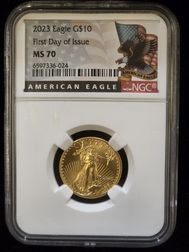 2023 $10 American Gold Eagle 1/4 oz NGC MS70 First Day of Issue