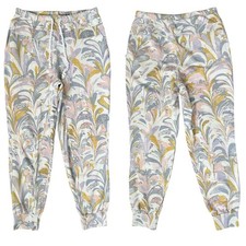 Anthropologie Saturday/Sunday Flora Multicolor Pastel Swirl Print Joggers Small