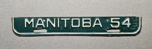 🐾1954 MANITOBA CANADA LICENSE PLATE RENEWAL TAB