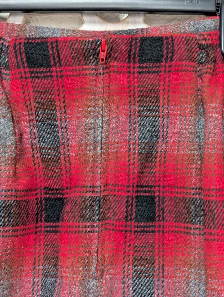 Vtg Fashion Bug Y2K 90s Red Plaid Mini Skirt Sz L 14/16 Preppy Academia Grunge - Image 2 of 4