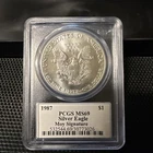1987 $1 American Silver Eagle PCGS MS69 Edmund C. Moy Signature