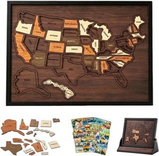USA Travel Map, Wooden USA Map Puzzle, Perfect Wooden USA Wall Art Travel, D cor