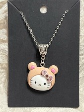 Sanrio Hello Kitty Whimsical Charm Cartoon Adorable Pendant Silver Necklace 18
