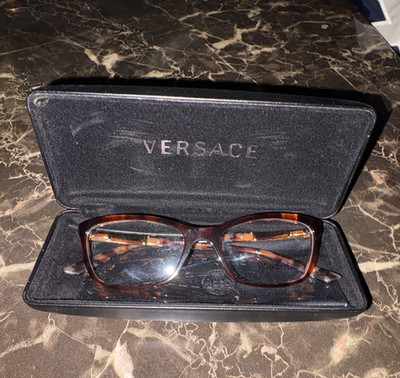 Versace MOD.3444 5277 Tortoise Brown Rectangle Full Rim Eyeglass Frames 53-16