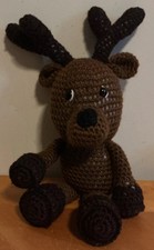 Handmade Crochet Reindeer 12   16  To Bottom Of Feet 