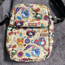 Disney Buckle Down Crossbody Wallet Purse Retro Mickey & Friends Vegan Leather