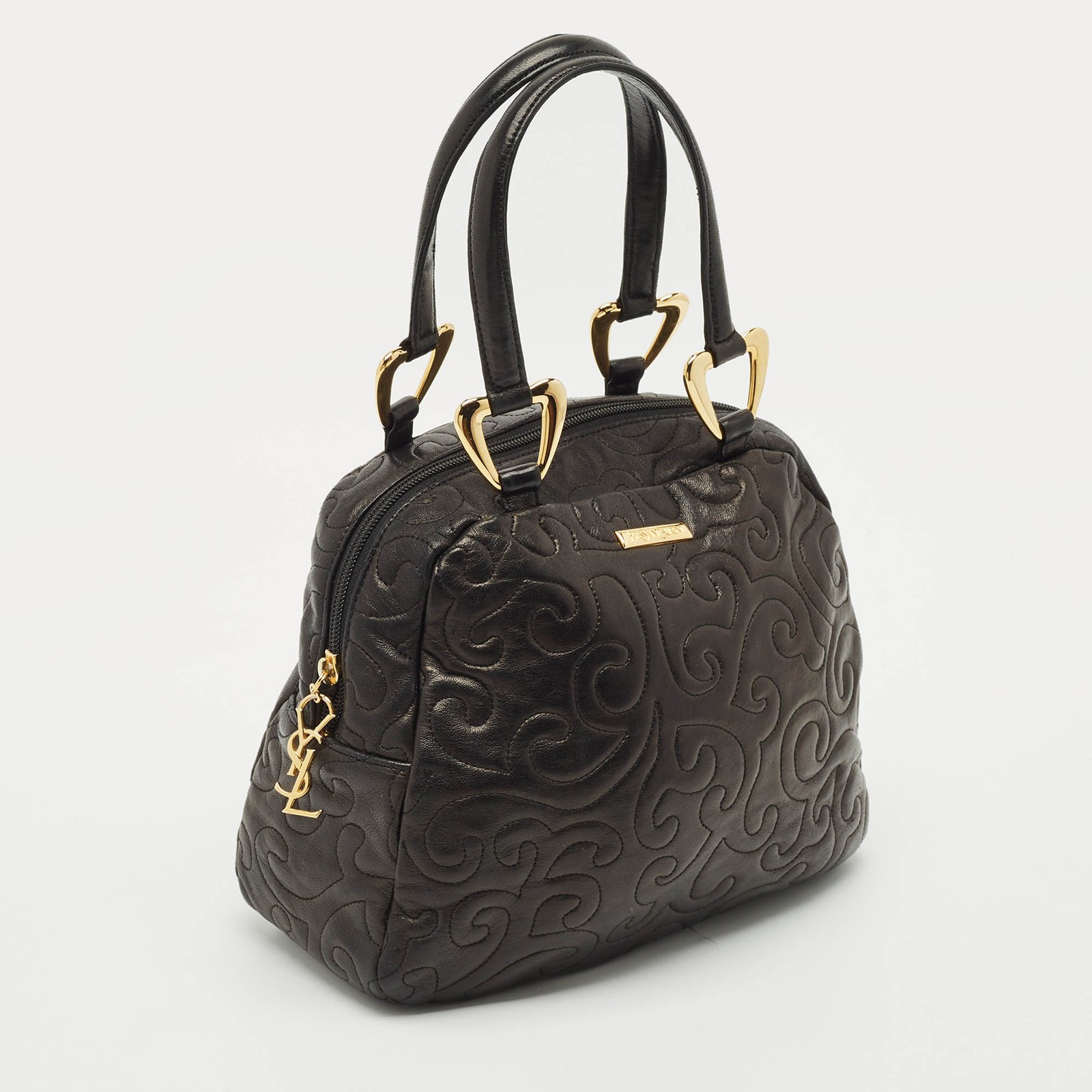 Borsa Saint Laurent arabesca in pelle nera