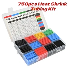 750Pcs HEAT SHRINK Tubing Sleeve 3:1 Shrinkable Tube Wire Cable Assortment Kit