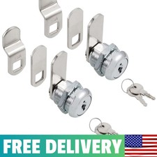 Keyed Alike Cam Lock Set - 5/8" Cylinder, 2 Keys, Ideal for Cabinets Toolboxes