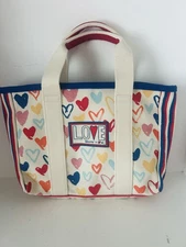 Brighton Red White & You Mini Canvas Tote Bag Hearts Love