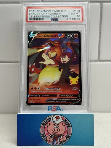 2021 Pokemon SWSH LANCE'S CHARIZARD V Celebrations Collection 133 PSA 10