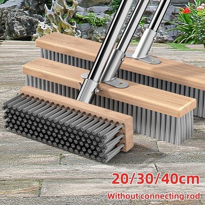 20/30/40CM Stahldraht Besen Schrubber Handfeger Set Stahldrahtbesen Stiel Garten