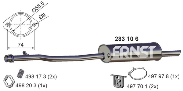 Ernst EndschalldäMpfer NachschalldäMpfer 283106 FüR BMW 3Er E36 Touring 316-image