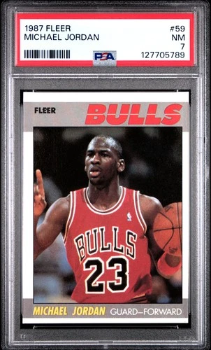 1987 FLEER #59 MICHAEL JORDAN PSA 7
