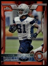 2015 Topps Chrome #187 Deontay Greenberry RC Orange Refractor Dallas Cowboys NM+
