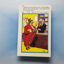 Comic Postcard C1960 Fat Lady Bra Shop Boobs TROW Brook Publishing