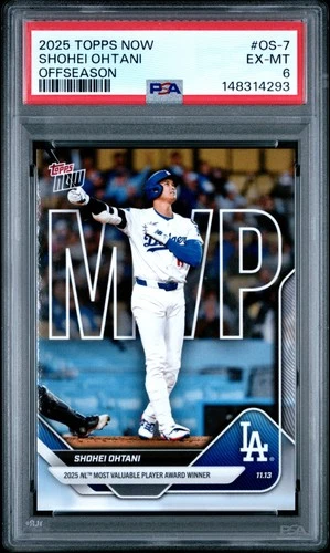 2025 Topps Now Offseason #OS-7 Shohei Ohtani PSA 6 NL MVP