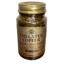 Solgar Chelated Copper 100 Tablets Essential Trace Mineral Dietary Supplement