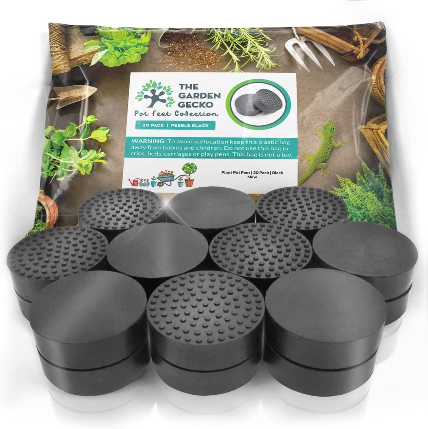 Invisible Pot Feet for Outdoor Plant Pots and Flowers Solid Rubber Pot Risers wi