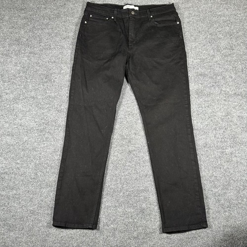 Signature Levi Strauss Jeans Mens 38x32 Black S37 Slim Fit Casual Stretch Denim