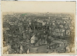 Original Japanese Navy Photo View of Destroyed Neighborhood Shanghai 1932 上海 X26