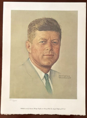 NORMAN ROCKWELL Lithograph JOHN F KENNEDY Numbered Limited Edition JFK Print COA
