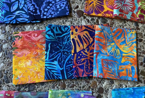 Schönes Set mit 19 Island Batik Fat Quarters Quilt Stoff Tropical - Bild 6 von 10