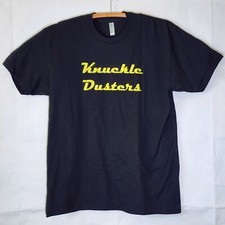 Knuckle Dusters Black w/Shamrock 4 Leaf Clover Graphic on Back T-Shirt Men XL