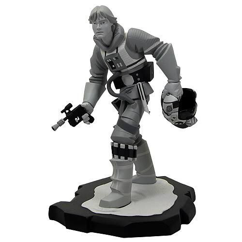 GENTLE GIANT STAR WARS ANIMATED B&W LUKE SKYWALKER X-WING PILOT 1/9 STATUE PROMO - Picture 1 of 5