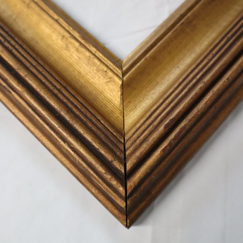 Vtg Large Solid Poplar Wood Frame Holds 20" x 14" Art Antiqued Gold Finish - Picture 6 of 17