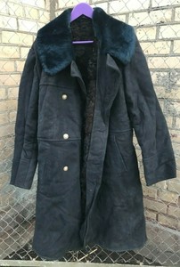 Armée Russe hiver manteau fourrure bekesha Black Shearling Bekesha Veste noire armée russe officier Hiver Peau De