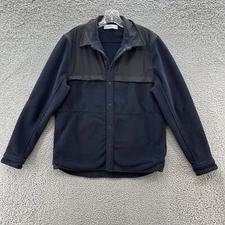 Hill City Jacket Mens Small Blue Hybrid Fleece Snap Up Casual Golf Shirt Jacket