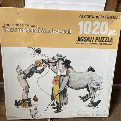 Vintage HOYLE JIGSAW PUZZLE NORMAN ROCKWELL Horse Trader 1020 Sealed 1989