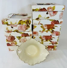 8 Beautiful Leaf Shaped Bowls Fine Porcelain European Home Decor by JS Imports