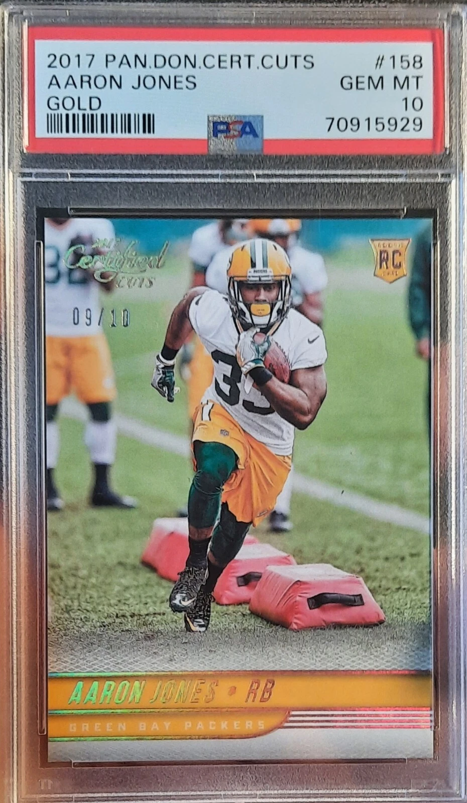 Aaron Jones Panini Donruss Certified Cuts #158 Gold