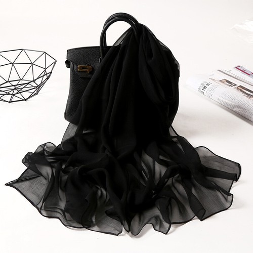 2025 Women Long Scarves Silk Wrap Shawl Chiffon Soft Scarf Thin Breathable Scarf - Picture 24 of 34