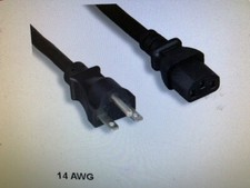 6ft Black AC Power Cable Cord NEMA 6-15P to IEC-60320 C13 14AWG 15A/250V SJT