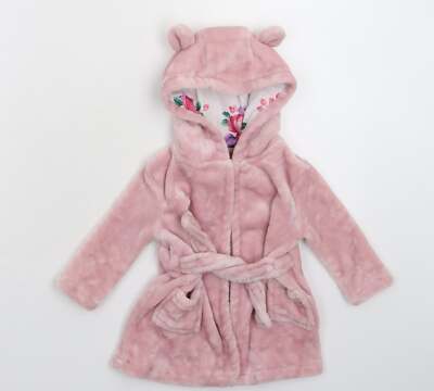 TU Mädchen rosa einfarbig Polyester Kimono Robe Größe 3-6 Monate Kordelzug
