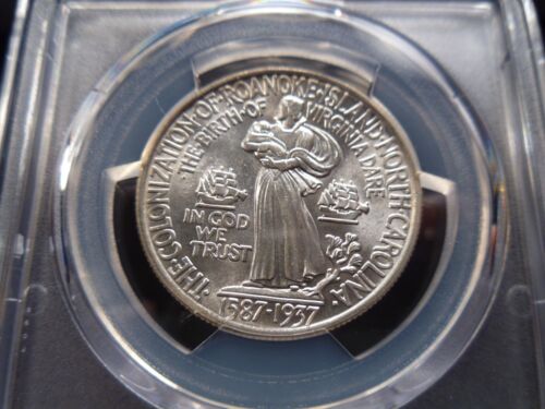 1937 MS66 Roanoke Silver Commemorative PCGS Certified Gem - White/Light Gold - Picture 8 of 8