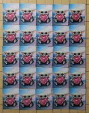 25x Grogu Baby Yoda Heart Decal Vinyl Sticker Custom made 1"X1.25"