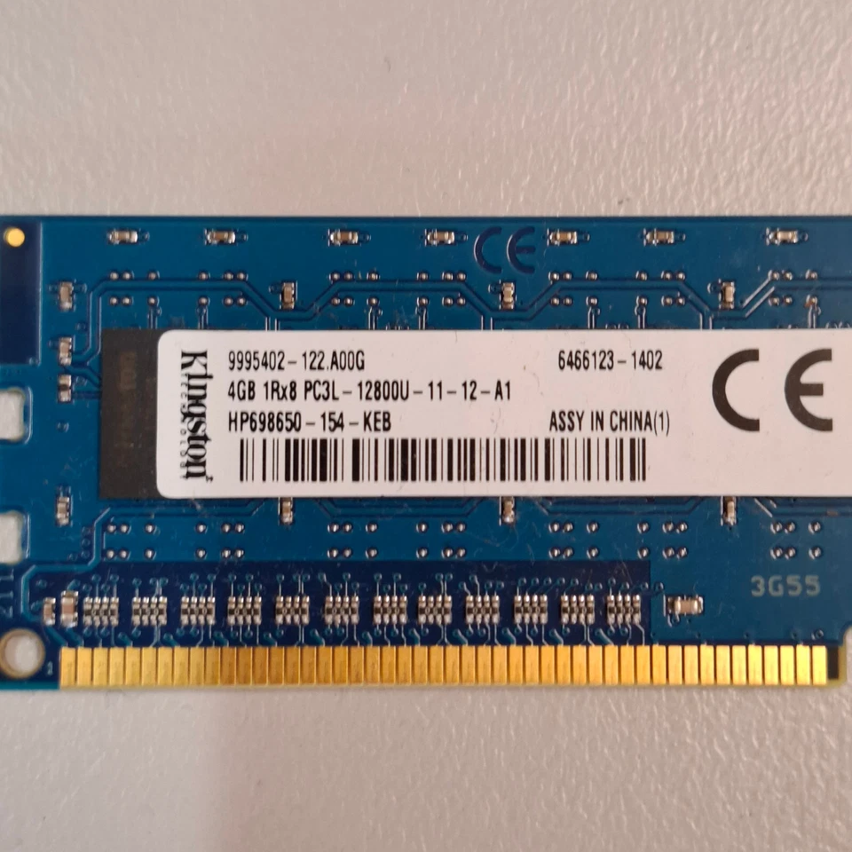 HP 4GB DDR3 RAM PC3-12800 1600MHz non-ECC Unbuffered CL11 DIMM HP698650-154 - Image 2 of 3