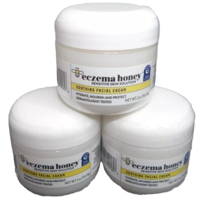 Eczema Honey 3pc Lot Soothing Facial Cream ~ 2oz Each ~ New (x3)