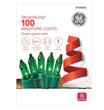 12 GE String A Long 100 Count 20.6 ft GREEN Incandescent Christmas String Lights
