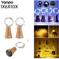 Botella de Vino Solar Cadena LED Luz Hada Jardín Guirnalda 1m 10leds Luces Cobre