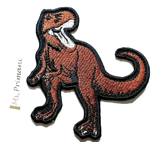 Embroidered Dinosaur Iron On Sew Patch Animal Jacket Jeans Kids Hat Tshirt Badge